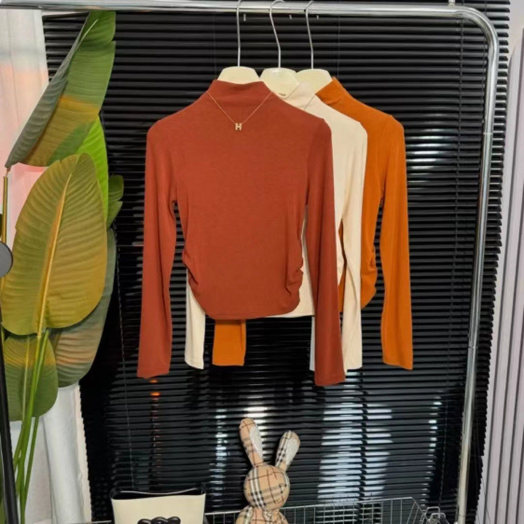 品牌折扣正品女装断码清仓特价不能退换半高领长袖T恤女秋季新款