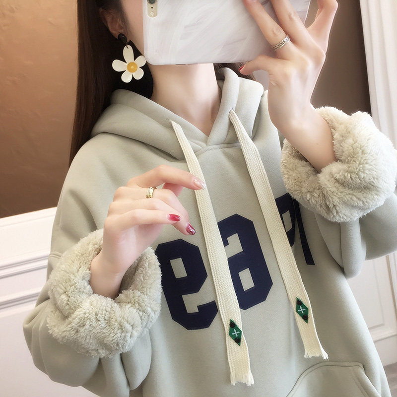 品牌折扣正品女装断码清仓特价不能退换中长款加绒加厚卫衣女