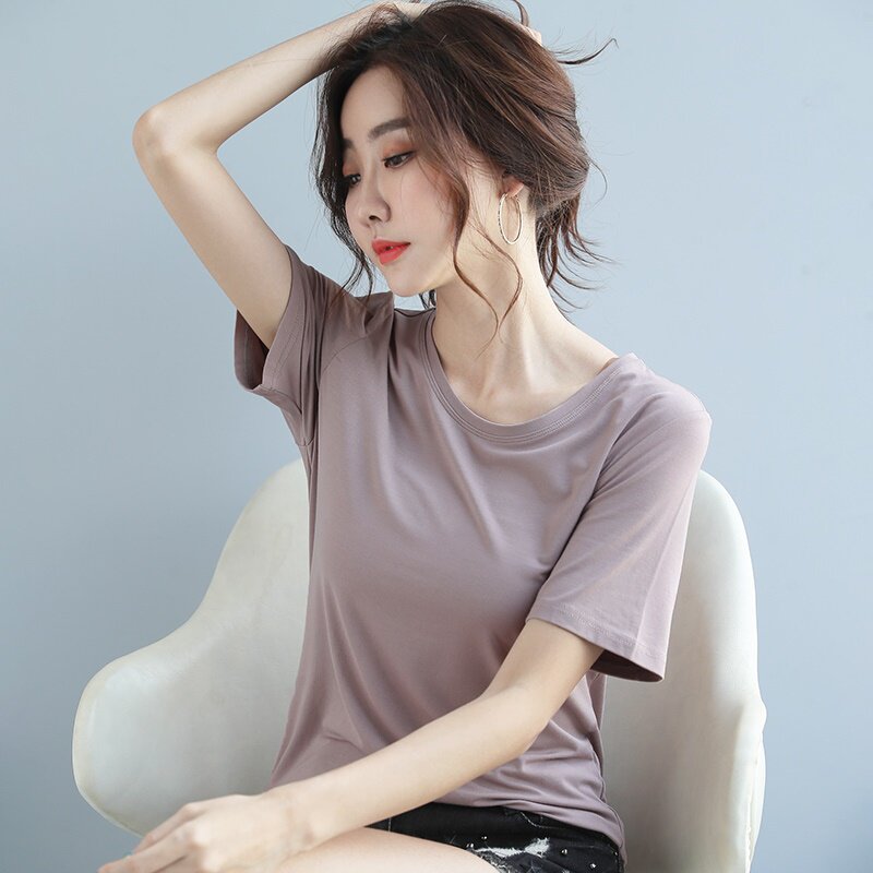 品牌折扣正品女装断码清仓特价不能退换莫代尔短袖t恤女宽松夏季