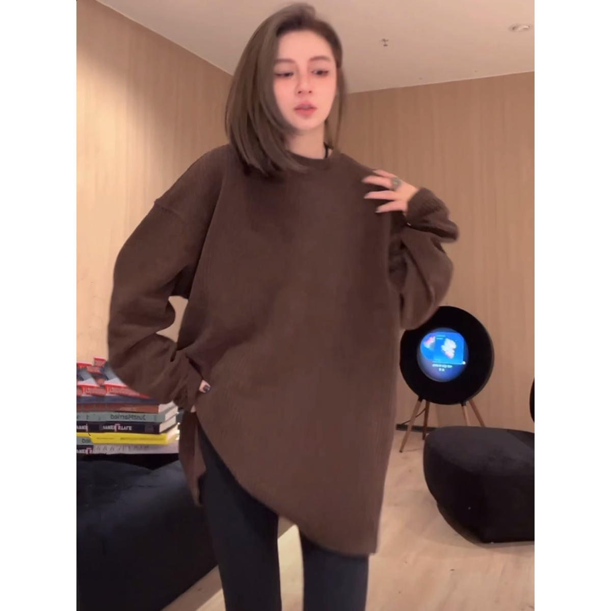 品牌正品女装衣服断码特价清仓 不接受退换-坑条长袖T恤卫衣女秋