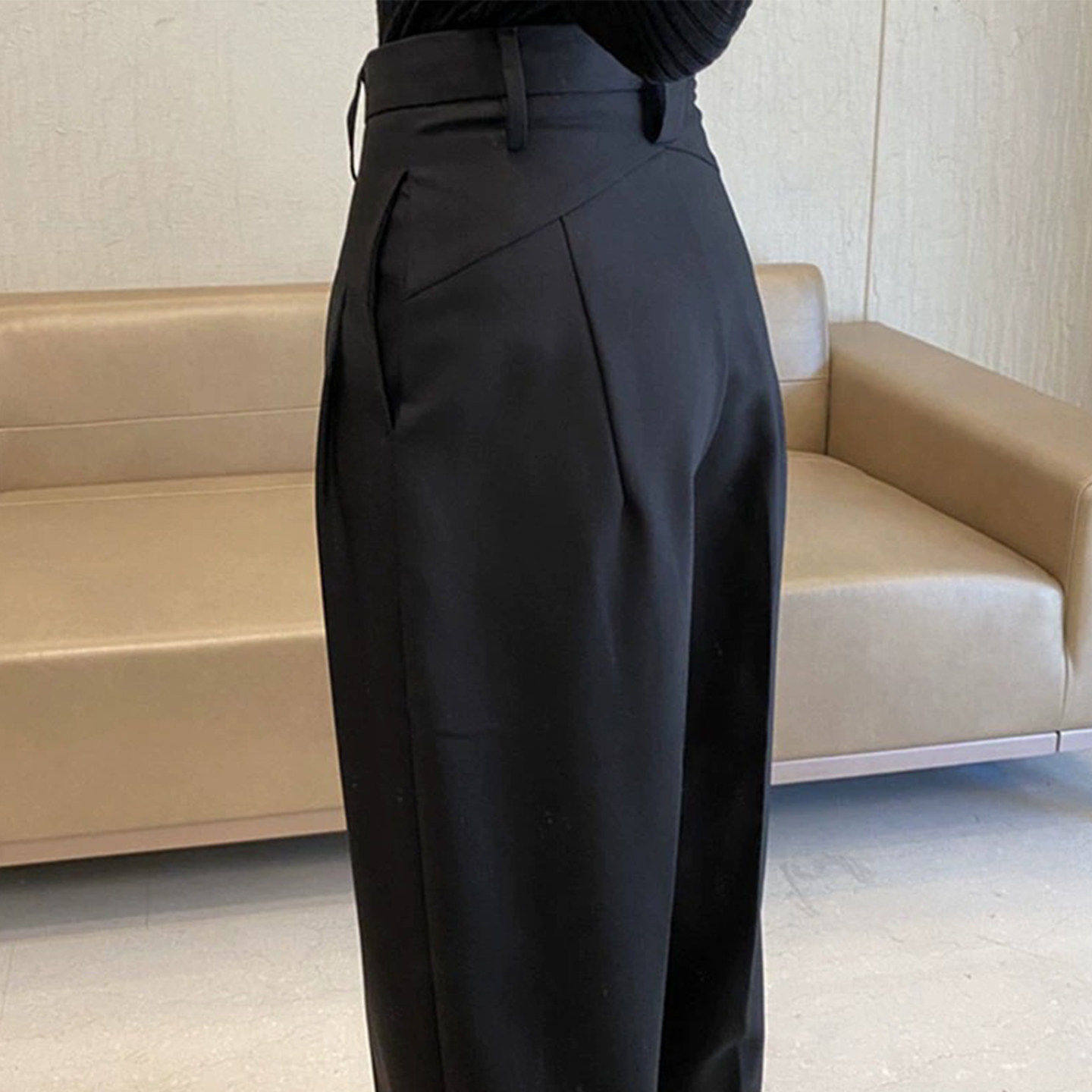 品牌正品女装衣服断码特价清仓 不退换-黑色高级感西装裤女秋冬新