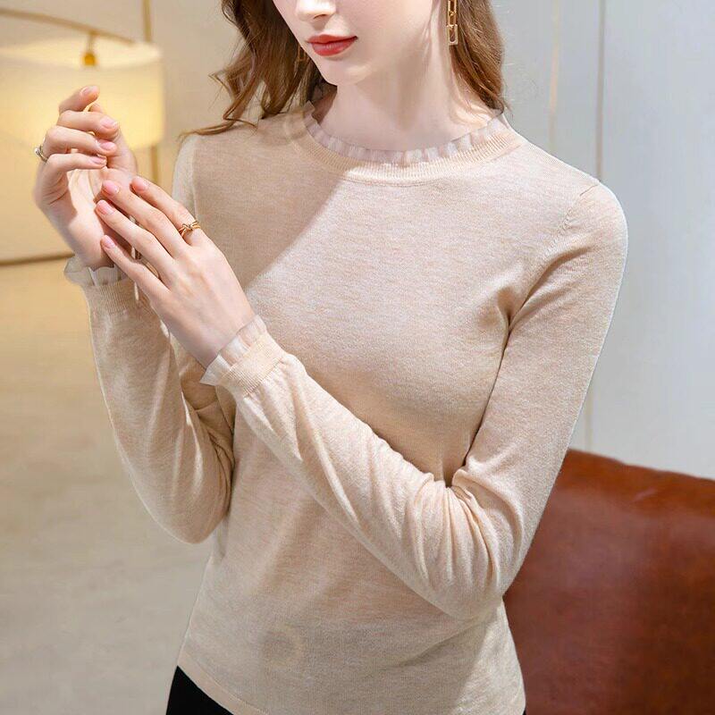 品牌折扣正品女装断码清仓特价不能退换蕾丝花边打底衫女士羊毛衫