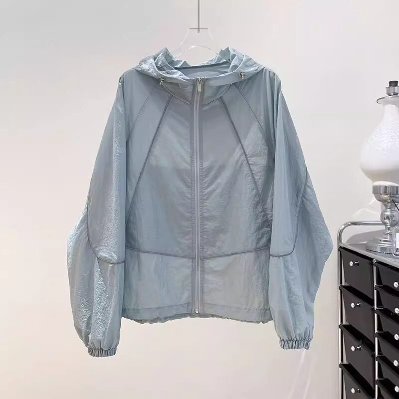 品牌折扣正品女装断码清仓特价不能退换绿色冰丝防晒冲锋衣外套女