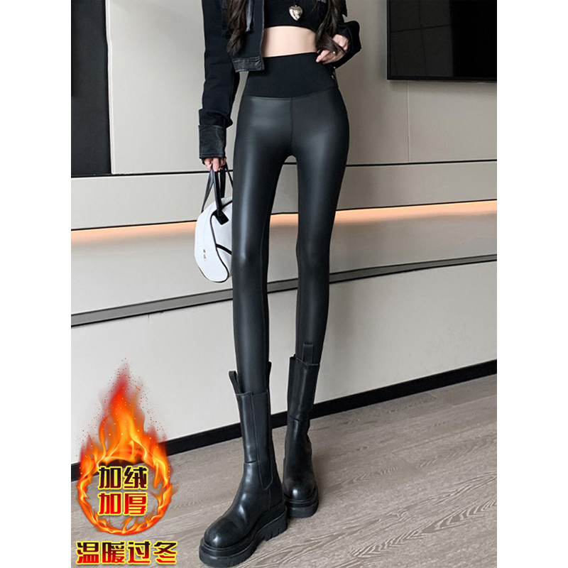 品牌折扣正品女装断码清仓特价不能退换机车pu皮裤女外穿2025秋冬