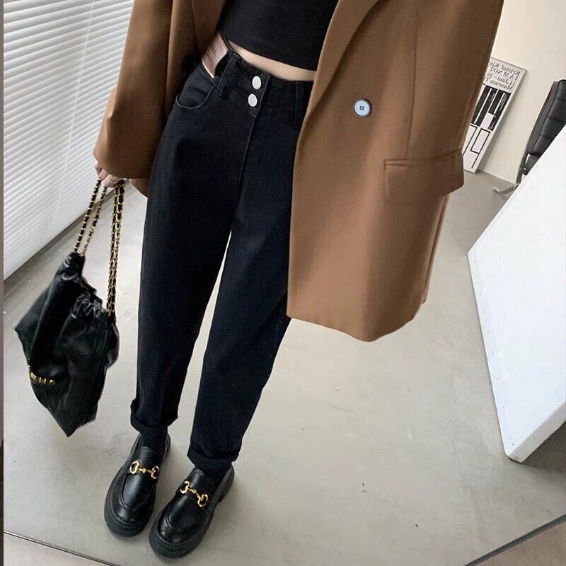品牌折扣正品女装断码清仓特价不能退换黑色哈伦牛仔裤女秋冬