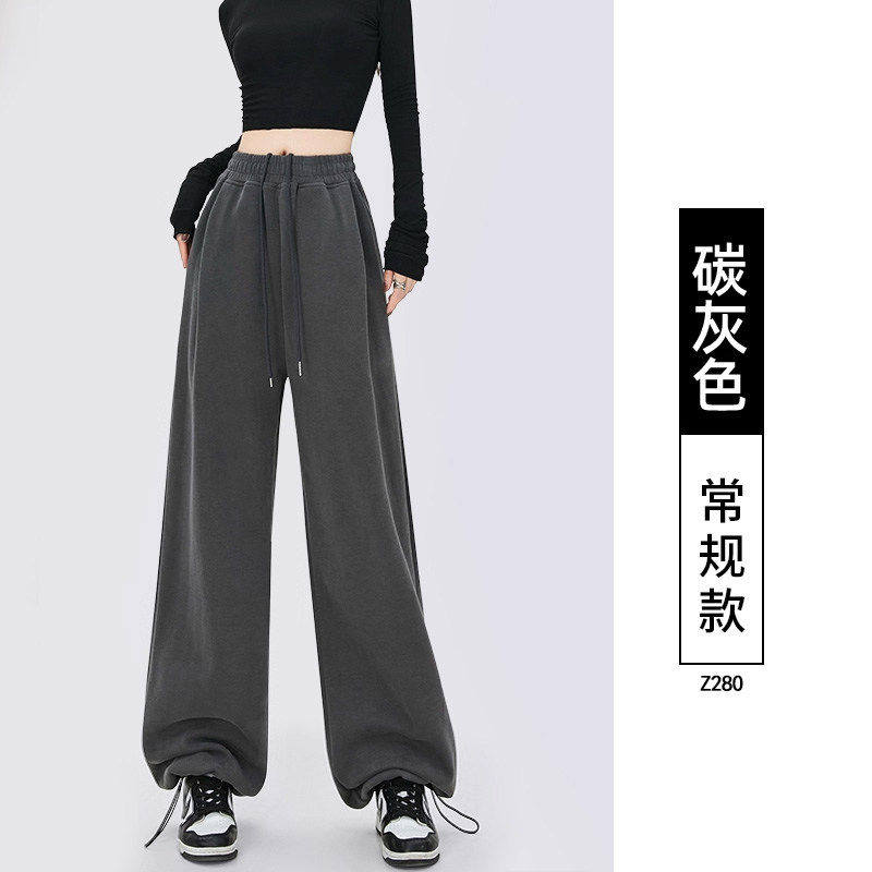 品牌正品女装衣服断码特价清仓 不退换-灰色运动裤女秋冬新款束脚
