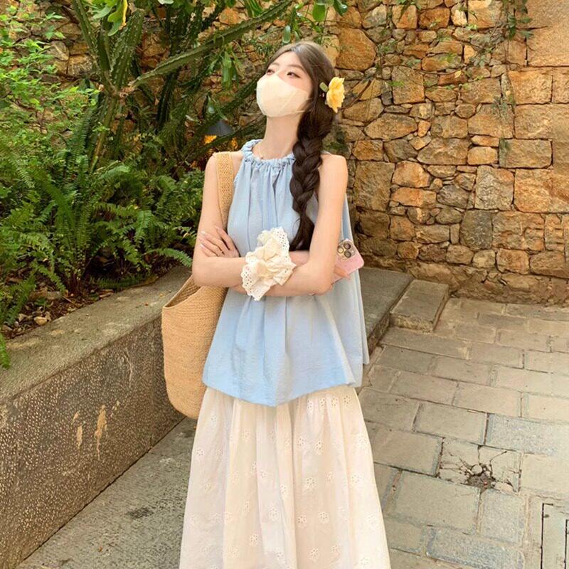 品牌折扣正品女装断码清仓特价不能退换法式黄色无袖T恤女