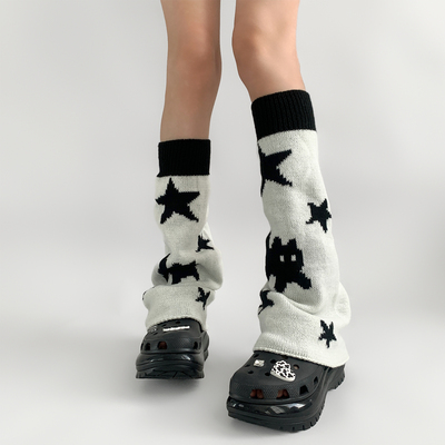 夜间教习室日系千禧风涂鸦小腿套