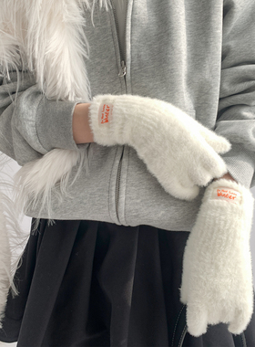 冬季毛绒五指保暖加厚手套女款