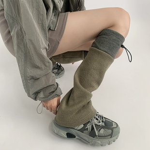 拼色小腿袜中筒袜腿套 春款 夜间教习室袜套夏薄款 拼接堆堆袜子女款