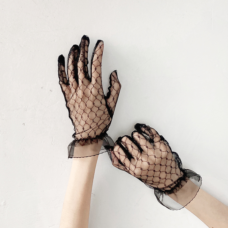 夜间教习室复古连线花嫁手套