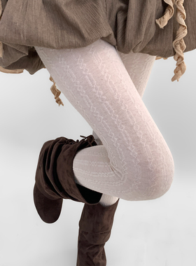 夜间教习室复古条纹灰色打底袜子女春秋外穿不掉档显瘦美腿连裤袜