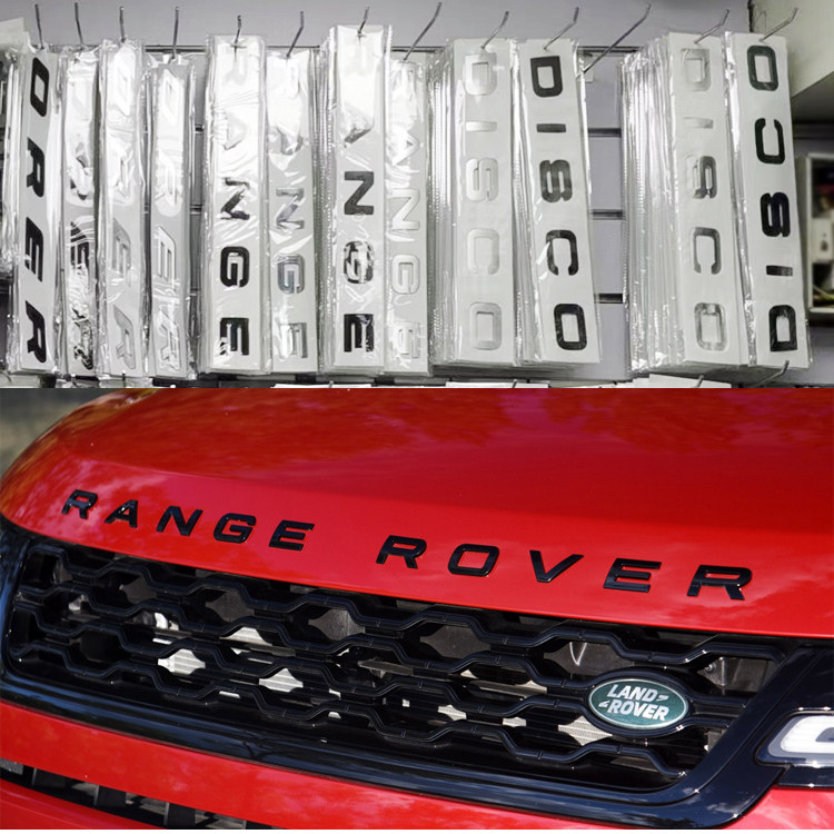 适用路虎陆风x7车标字母range rover机盖标贴极光揽胜运动前后标