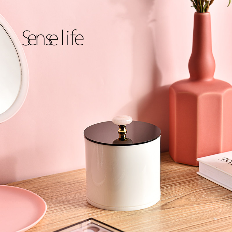 梳妆台美妆蛋化妆棉收纳盒小号亚克力收纳盒粉扑橡皮筋小样收纳盒