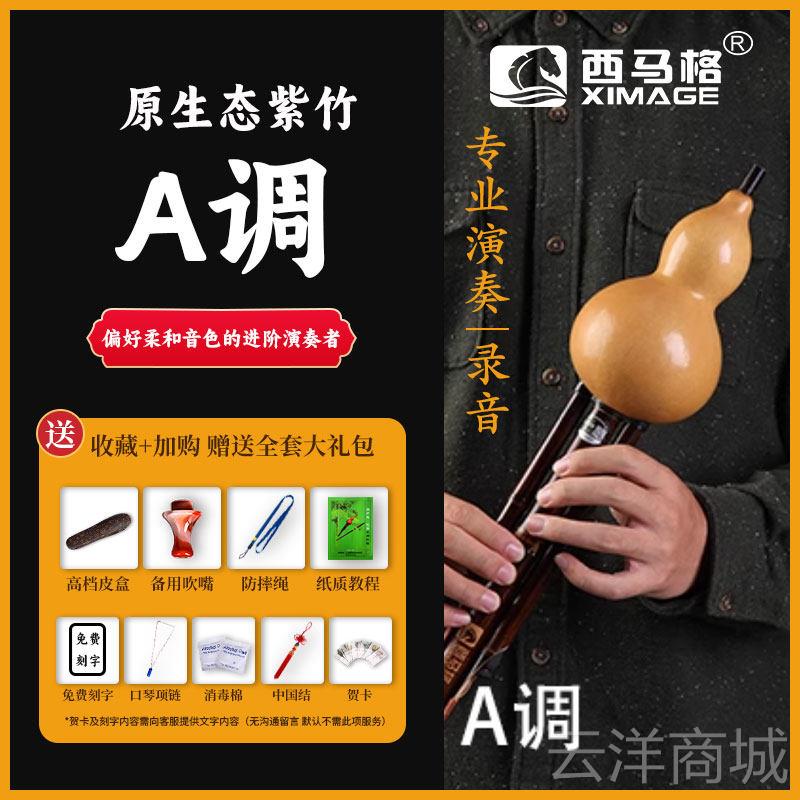 正品西马格芦丝葫装成专业演奏天然紫竹大降E大降B低音人胡芦套丝