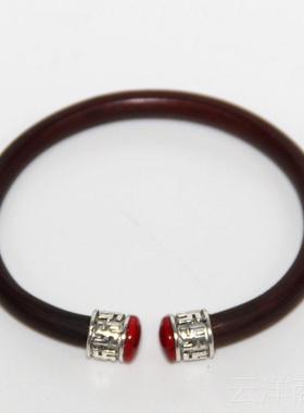 正品天藤记藏银血藤配节手镯 西藏银饰男款女款有节无情侣款木藤