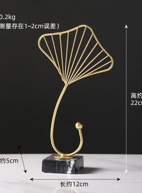 正品新中式铁艺荷花柜摆件高档艺厅术品柜莲花客玄关电视酒家居装
