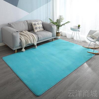 正品北欧短毛地毯客厅发茶几毯沙铺色卧室床边满床下地垫大面纯积