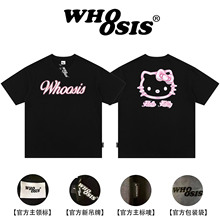 【HELLO KITTY官方联名】WHOOSIS 图案印花重磅短袖t恤男女情侣夏