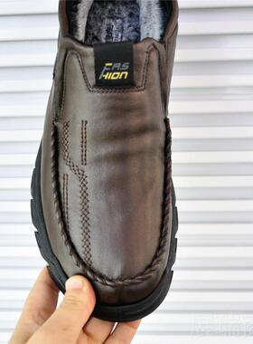 高档22新仿款老北京棉男鞋老年人鞋保暖鞋冬季防滑橡胶底软加绒休