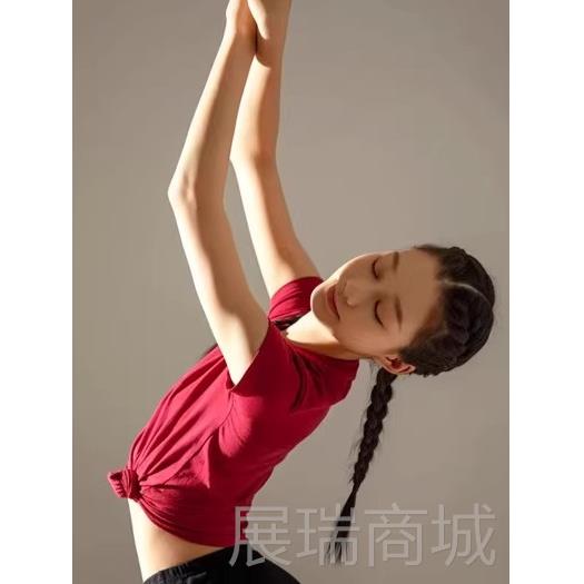 高档芳华舞蹈表演练服儿童习摄服成人短袖短裤t恤现代舞装亦梦ode