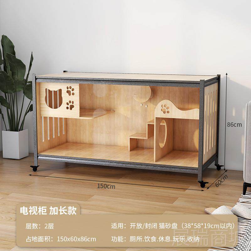 高档猫别墅实木豪华笼猫猫猫舍型屋室内家用玻璃小户不占地可移动