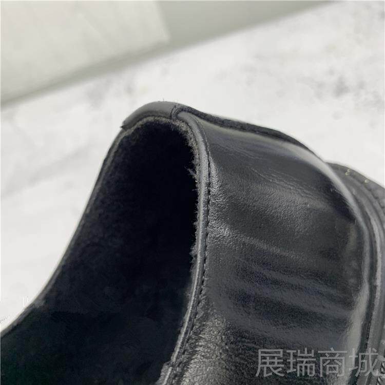 高档2018款秋冬款新层牛皮简约系欧美头男鞋带方跟耐磨休闲舒适皮