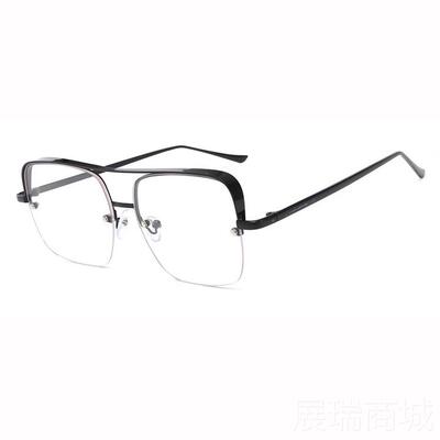 高档mspa烊ce202潮4易千玺眼镜大框平光镜架潮男视近框防蓝光辐射