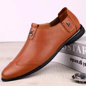 男真皮闲皮鞋 豆鞋 韩头搭层牛皮百软底懒人 豆版 高档休捡漏清仓特价