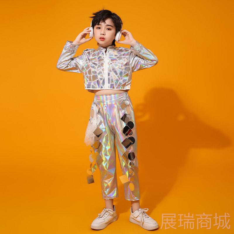 高档儿童镭射科技服感演出幼儿园机器元宇人宙舞蹈少服儿派对走秀