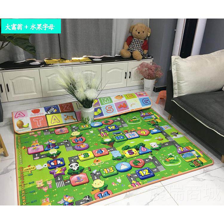 高档3个月垫婴儿童宝宝爬行垫垫2CM双面加垫厚爬爬泡沫地整体家用