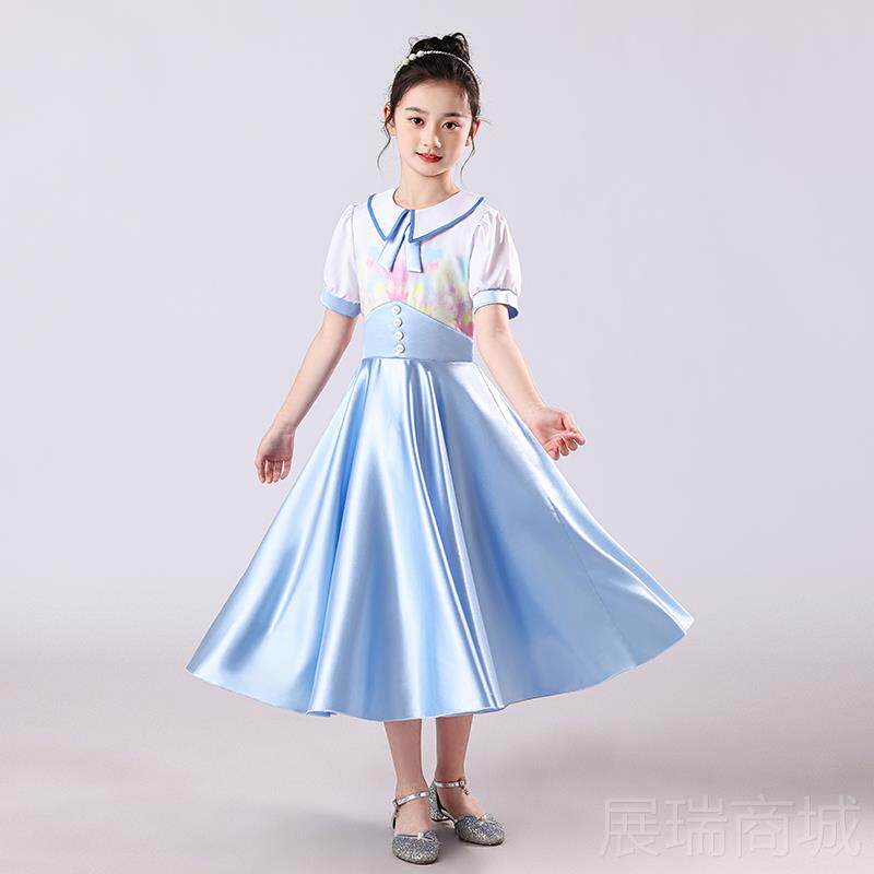 高档儿童合唱服演服中小学生红色国朗诵演服装表歌唱爱出祖国女童