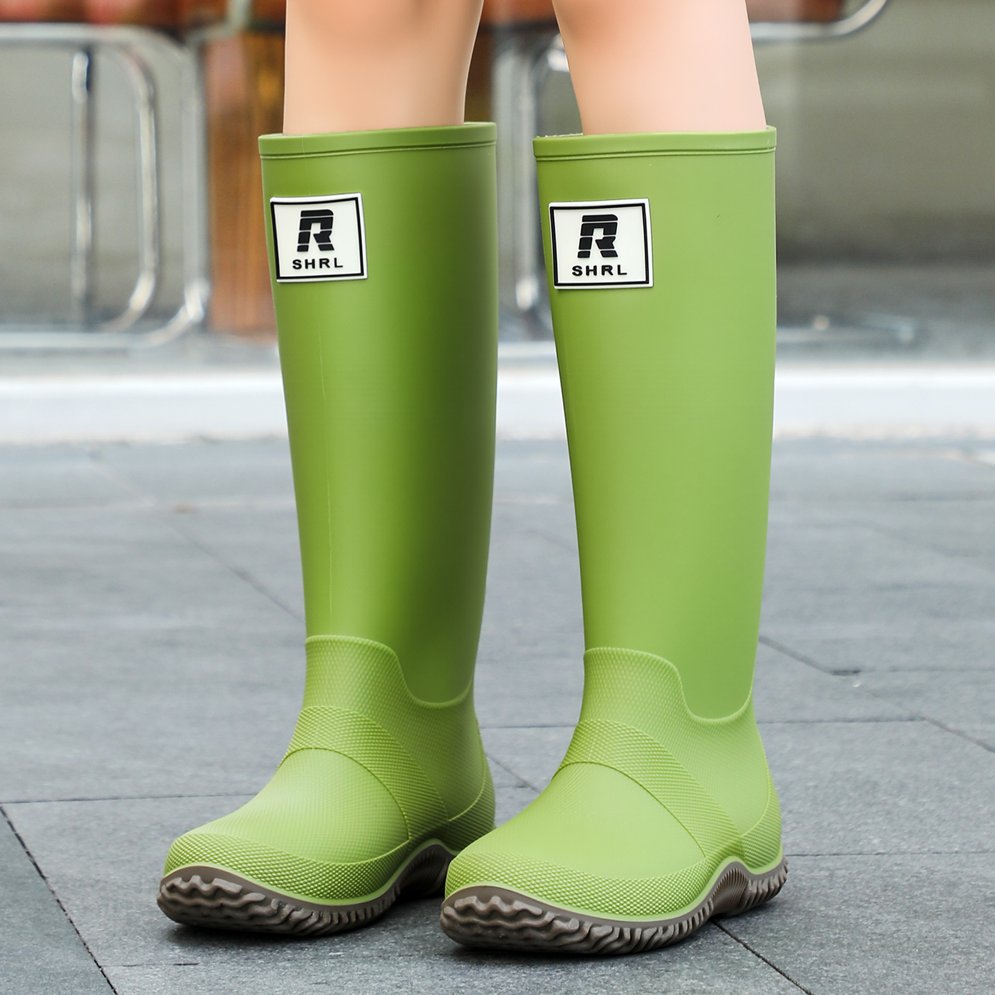 雨鞋女款2025新款防水防滑不累脚加绒水鞋男女款成人加棉雪地雨靴