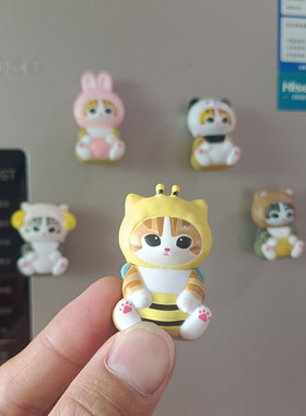 卡通立体鲨鱼猫磁吸冰箱贴