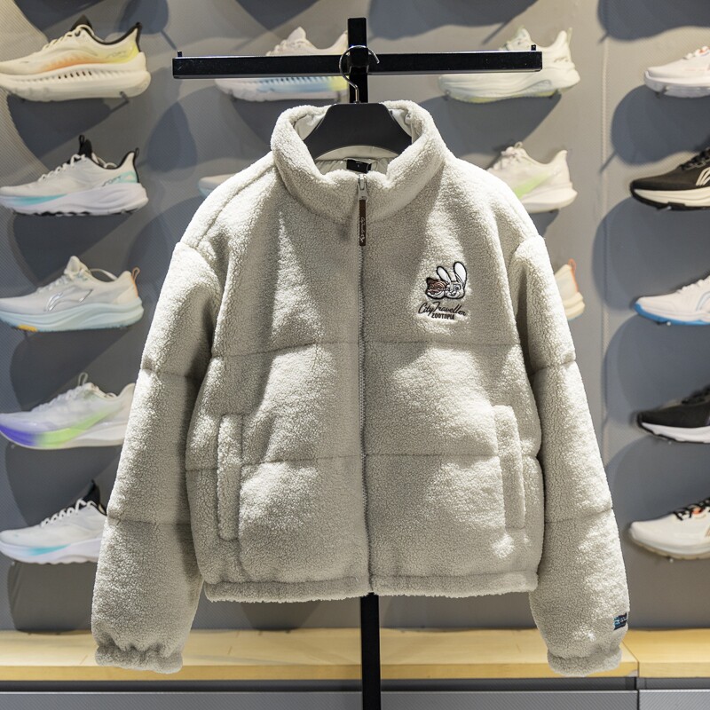 李宁保暖立领短款女子羽绒服