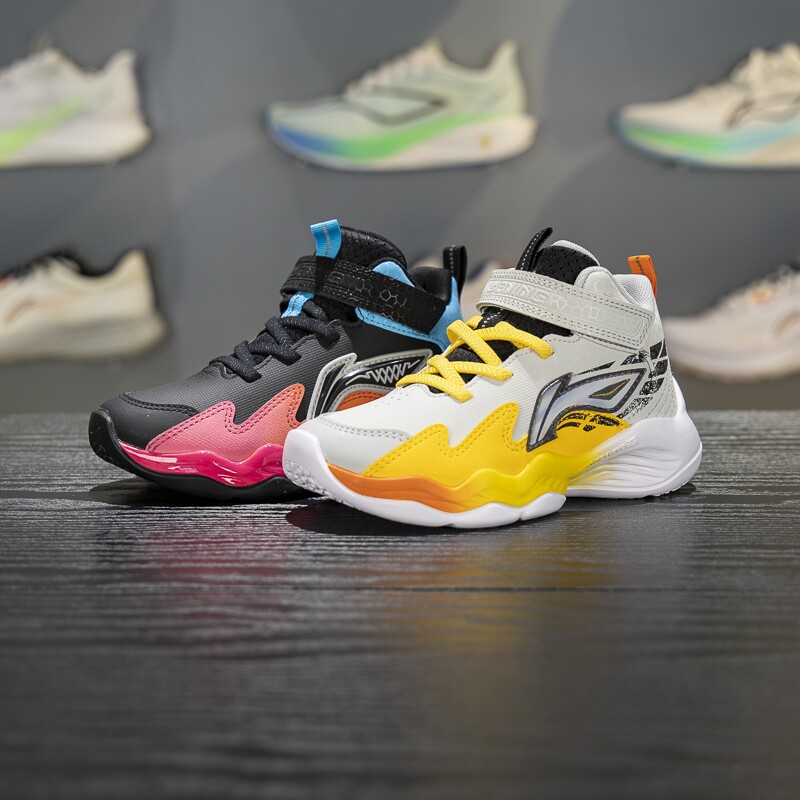 李宁童鞋儿童篮球鞋2025秋冬新款男小童魔术贴减震运动鞋YKBV124