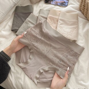 加长裆糯叽叽秋冬磨毛腈纶高腰收腹无痕包臀女内裤10A抑菌蚕丝裆