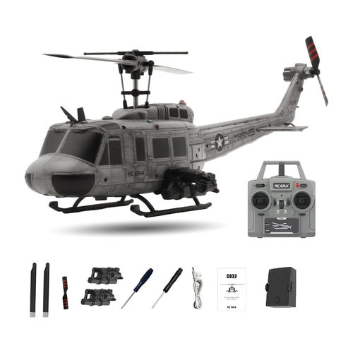 遥控时代C032 休伊六通道遥控直升机一键倒飞做旧 RC ERA UH-1