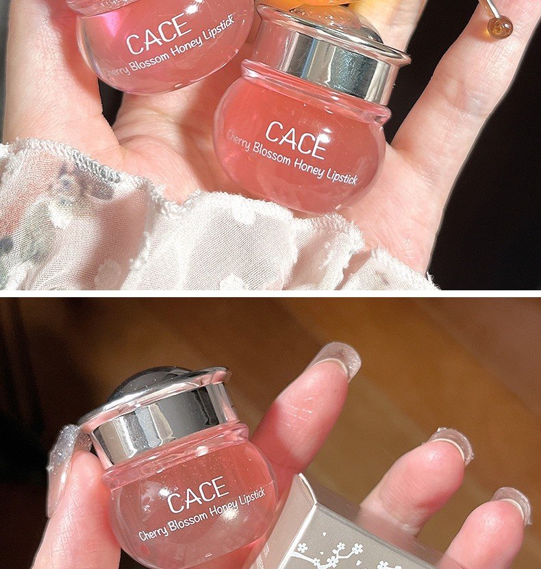 cace樱花蜂蜜唇膏保湿滋润干唇修护裂纹粉嫩嘟嘟唇