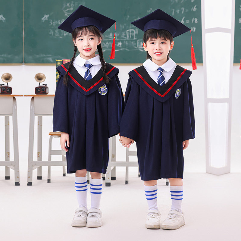 儿童透气亲肤毕业礼服博士服幼儿园学士服套装拍照早教班学生服装