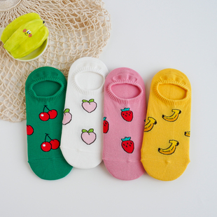 薄款 可爱袜子女夏季 纯棉浅口隐形袜船袜硅胶防掉根短袜甜美少女袜