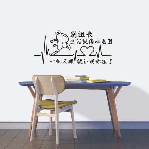 墙贴纸画别沮丧生活就像心电图