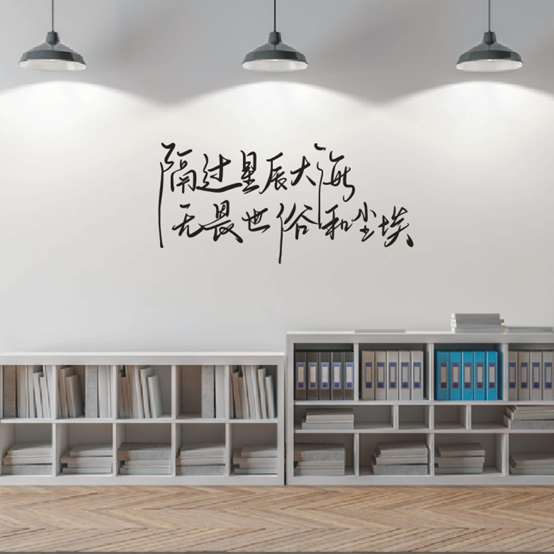 W003学生宿舍卧室床头书房教室创意墙贴隔过星辰大海无谓世俗尘埃