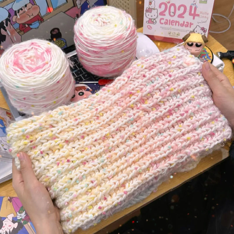 渐变围巾彩虹手工毛线材料包