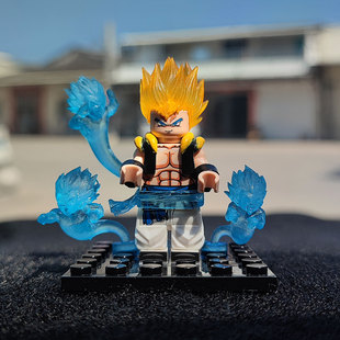国产拼装积木小人仔动漫七龙珠第三方悟天克斯超级幽灵神风拳套装