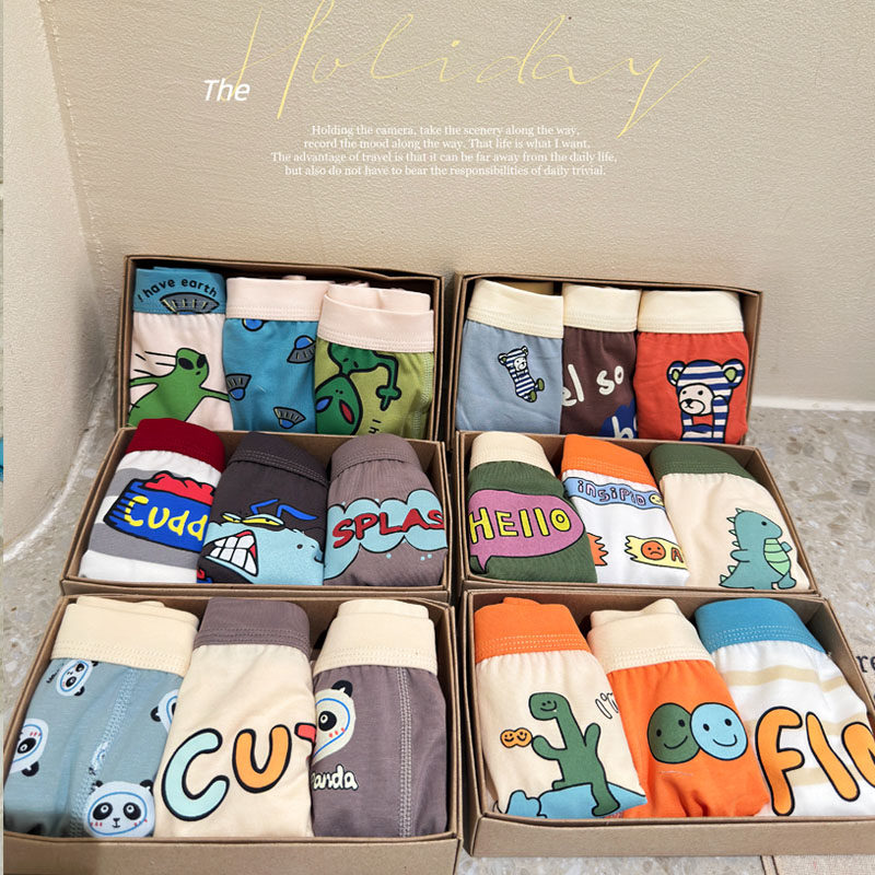 儿童内裤2024新款男童纯棉宝宝男孩卡通平角内裤中大童四角短裤潮,童装/婴儿装/亲子装,内裤,淘宝优惠券,粉丝福利购,淘宝优惠卷