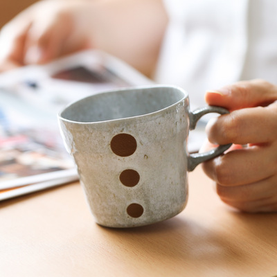 日本进口 Calm马克杯 职人手作陶瓷杯子开片粉引雪花釉肌理咖啡杯