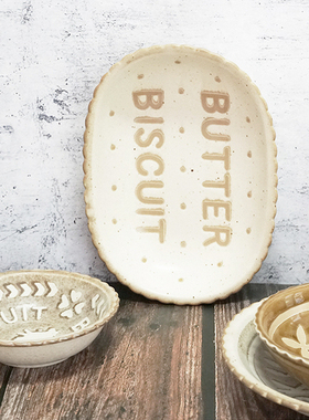 日本AITO 原产美浓烧BISCUIT曲奇系列餐具早餐盘釉下彩小饭碗碟子