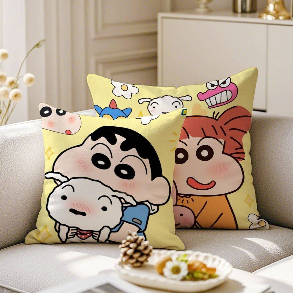 可爱卡通蜡笔小新抱枕情侣儿童生日礼物靠垫枕头枕套