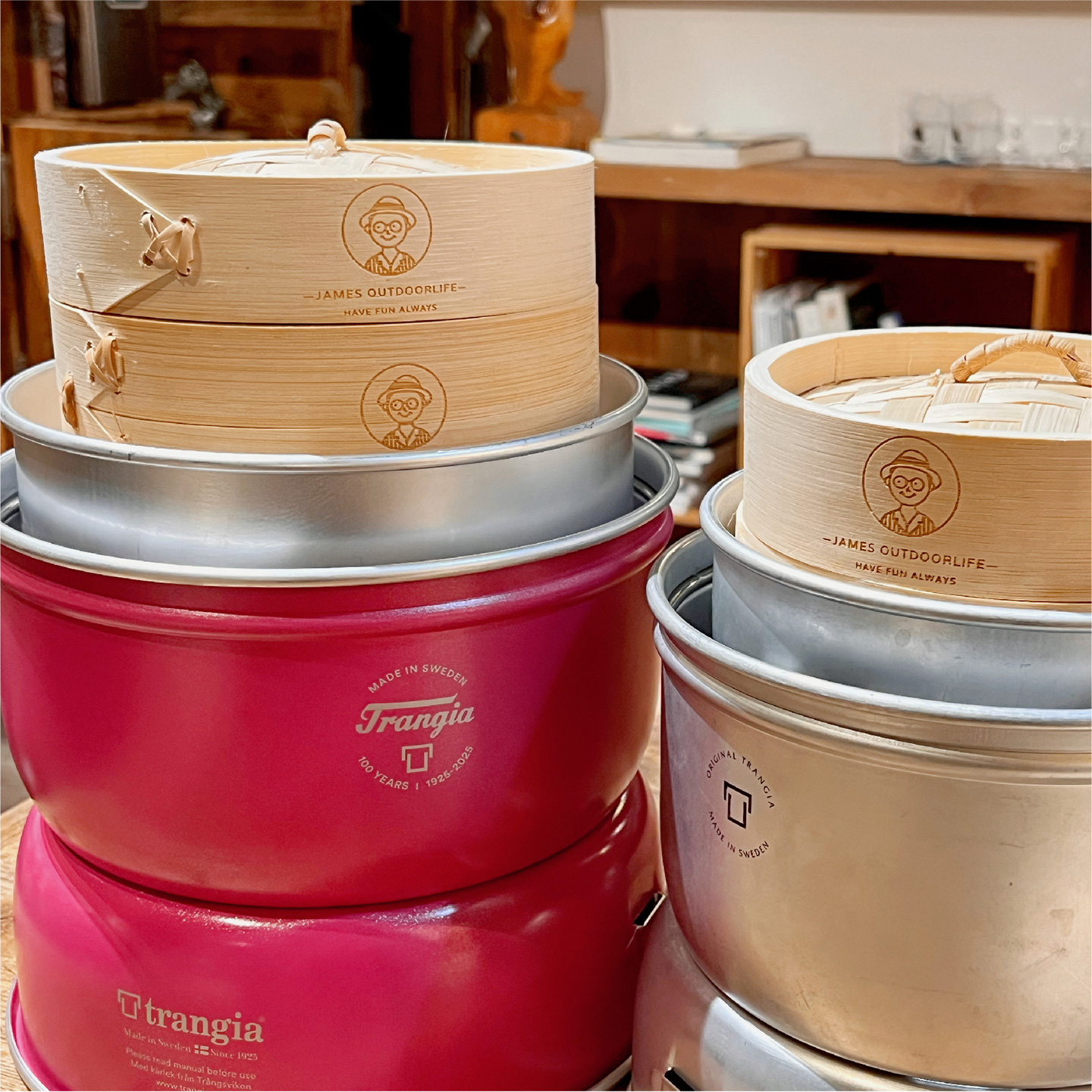 Trangia风暴炉徒步户外便携露营手工蒸笼屉竹编制蒸格蒸架